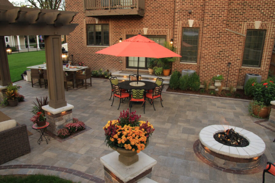 Brick and Stone Backyard Overhead