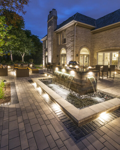 Backyard Lit Exterior