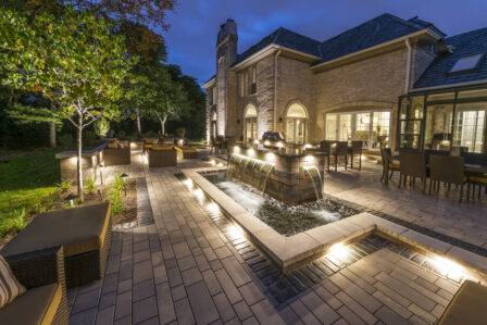 Lighting and Sound Backyard Lit Exterior