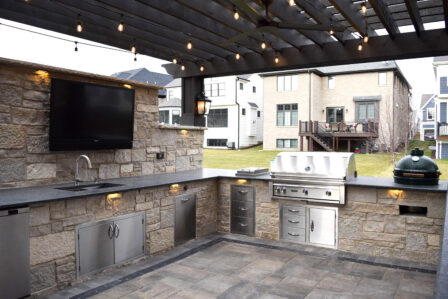 Outdoor Beige Stone Kitchen