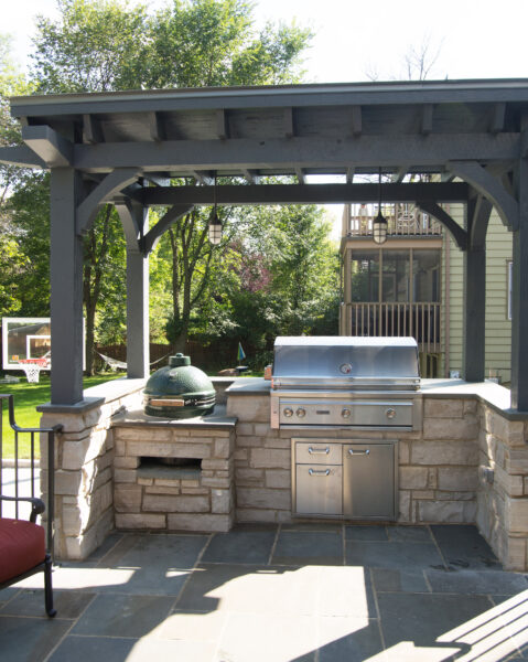 Grill under Pergola Shade