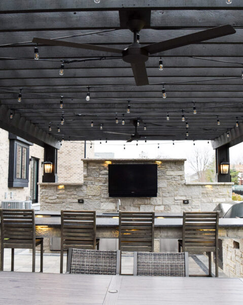 Dark Wood Pergola Unlit